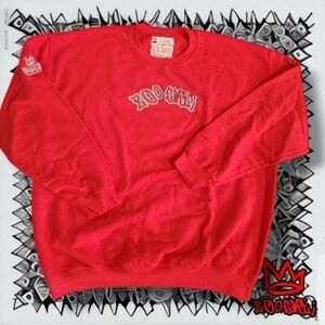 Zooskei Vibrant Red Crewneck Sweat Shirt.